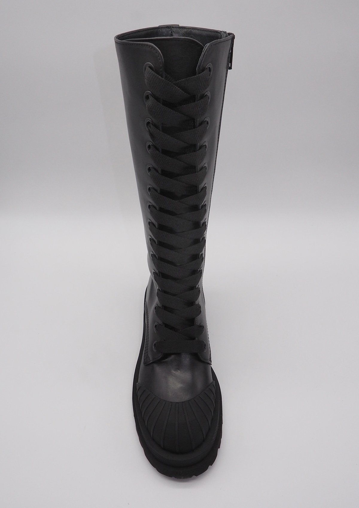 Damen Schnürboots im Combatstil aus hochwertigem Leder in Schwarz Damen Schnürboots Kennel & Schmenger