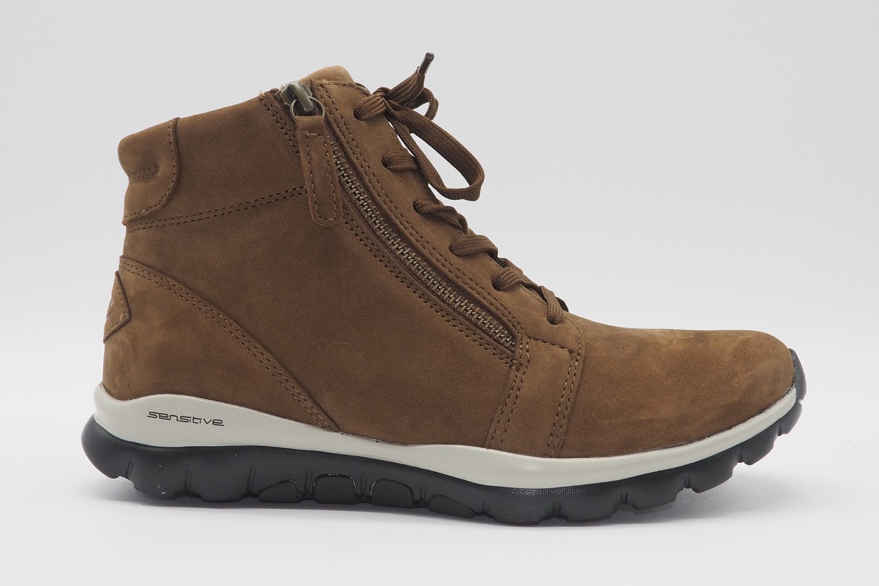 Damen Schnürboots Rollingsoft in Nubukleder in Whisky Damen Schnürboots Gabor