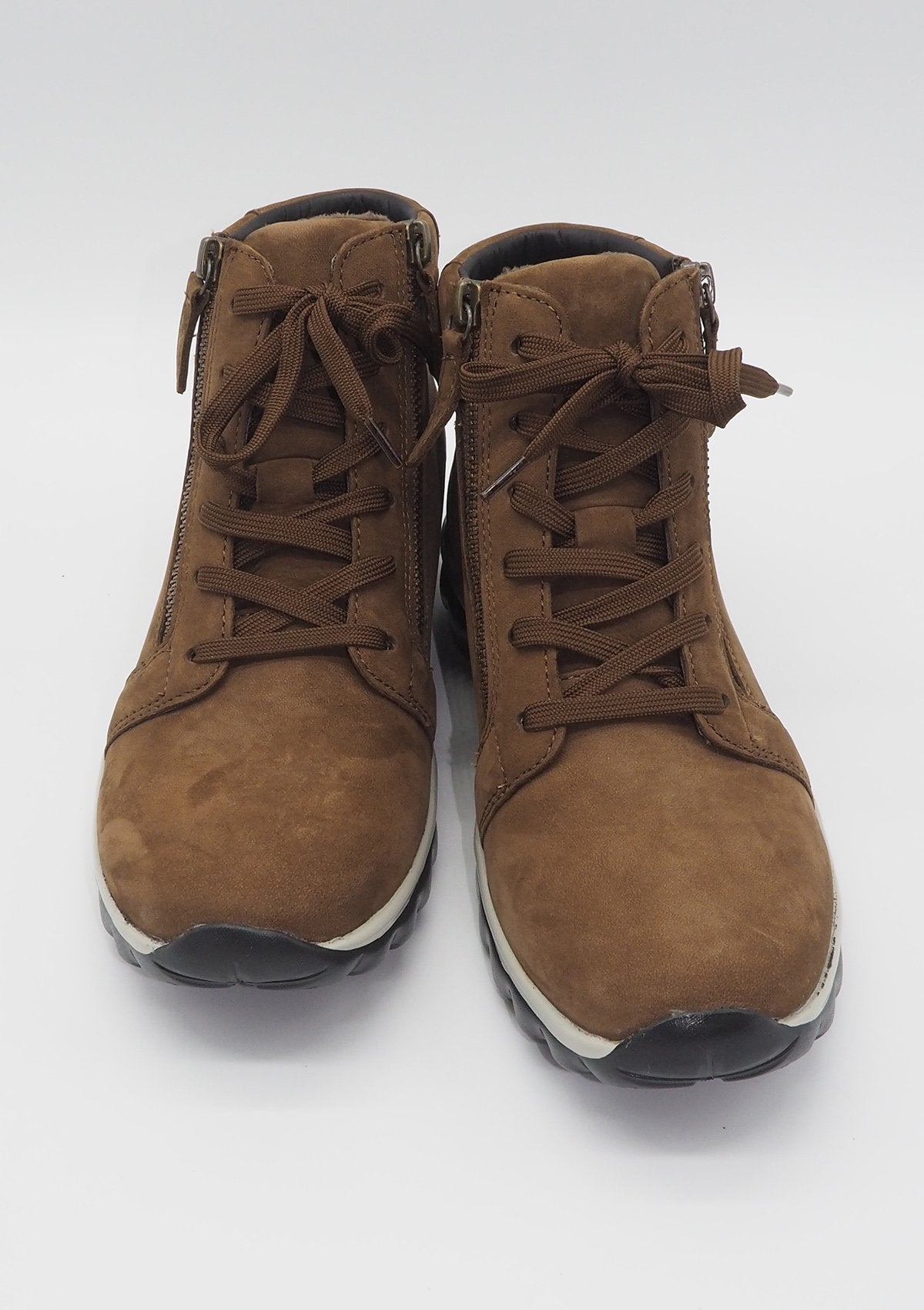 Damen Schnürboots Rollingsoft in Nubukleder in Whisky Damen Schnürboots Gabor