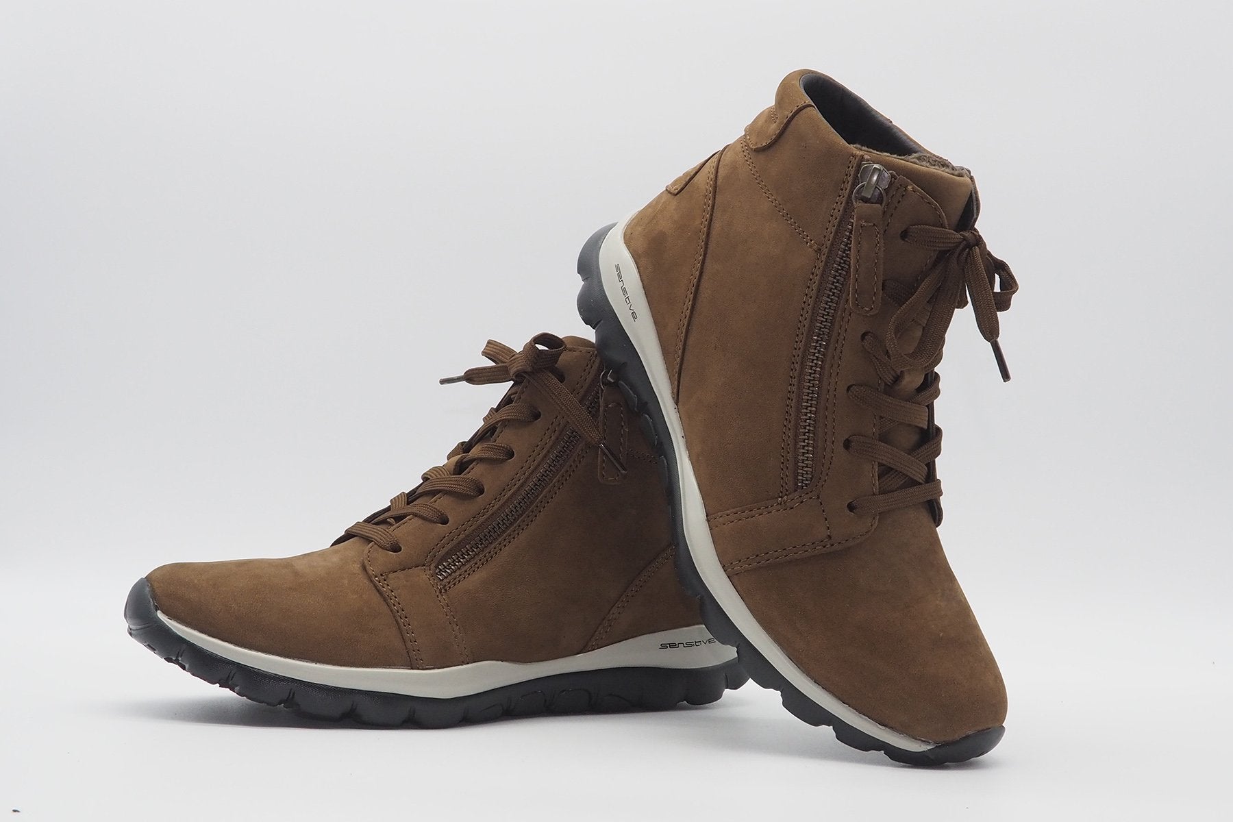 Damen Schnürboots Rollingsoft in Nubukleder in Whisky Damen Schnürboots Gabor