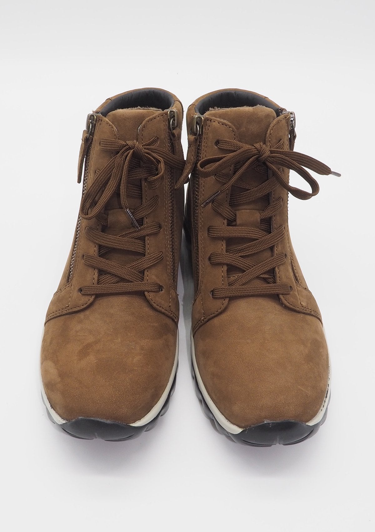 Damen Schnürboots Rollingsoft in Nubukleder in Whisky Damen Schnürboots Gabor