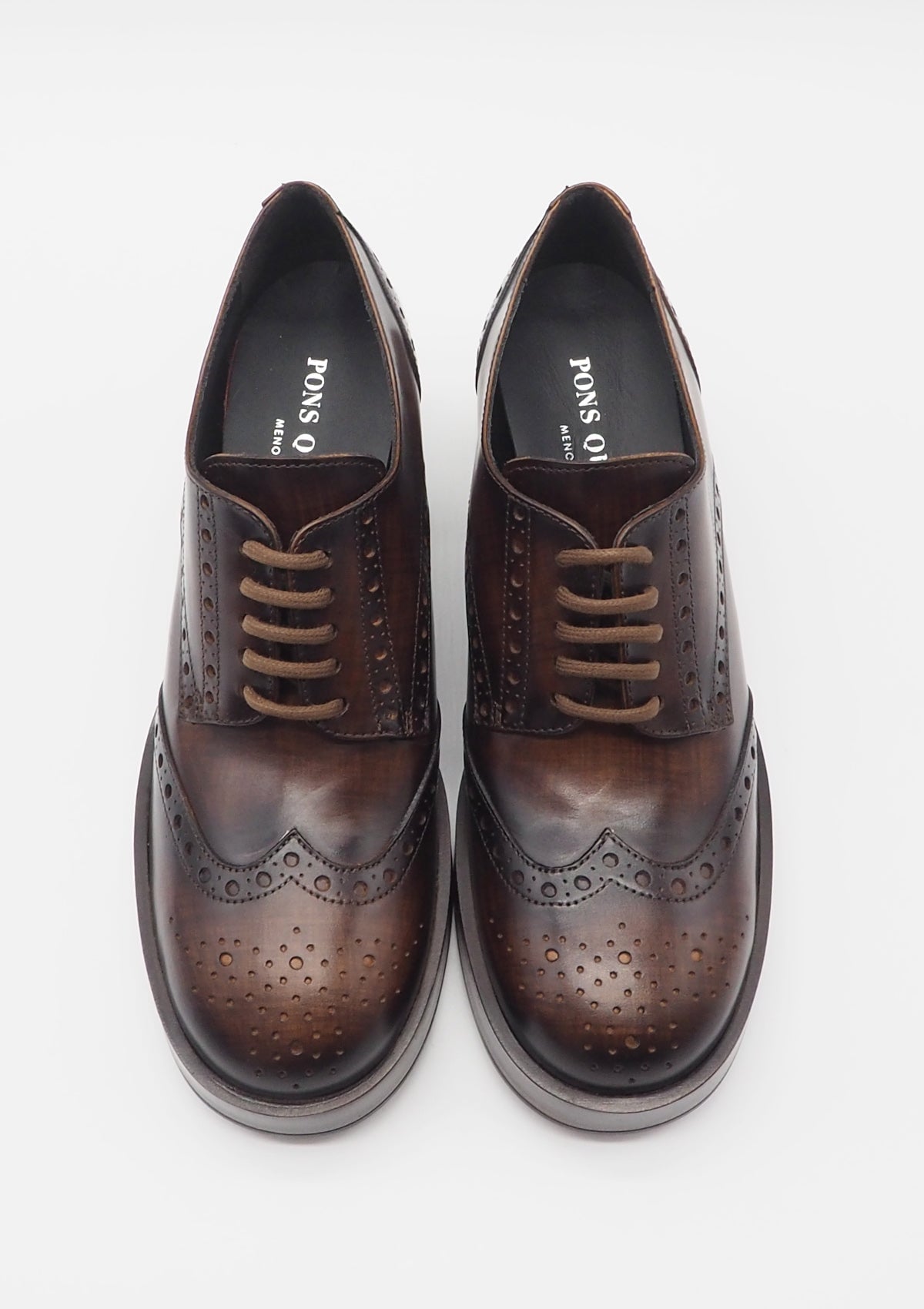 Damen Schnürschuh aus Leder in Braun - Holzoptik - Absatz 6cm Damen Loafers & Schnürer Pons Quintana