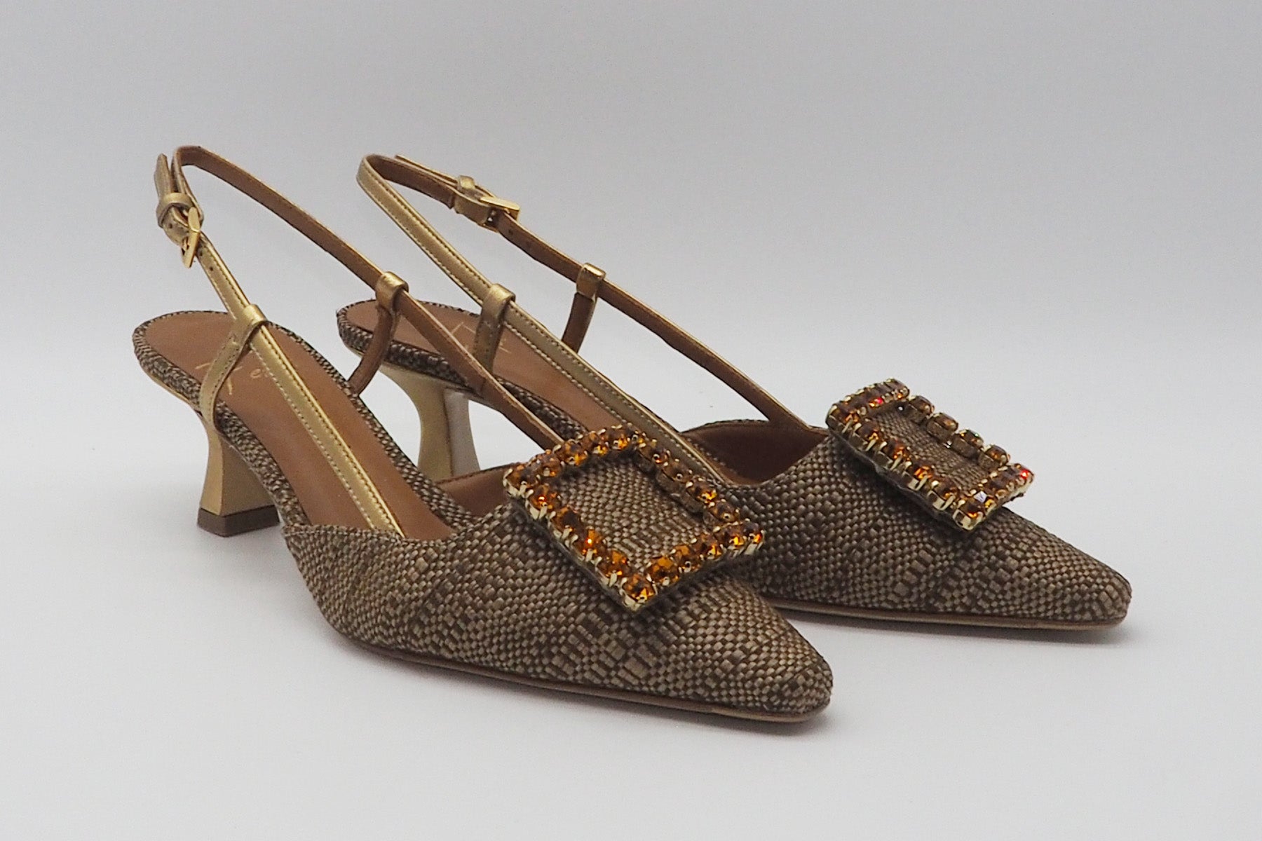 Damen Sling aus geflochtenem Bast in Braun Damen Pumps & Slings Roberto Festa