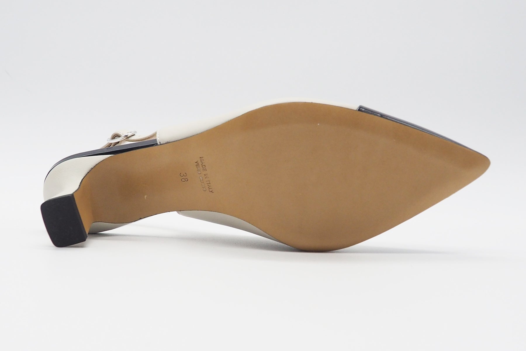 Damen Sling aus Glatt- & Lackleder in Creme & Dunkelblau - Absatz 5,5cm Damen Pumps & Slings Karin