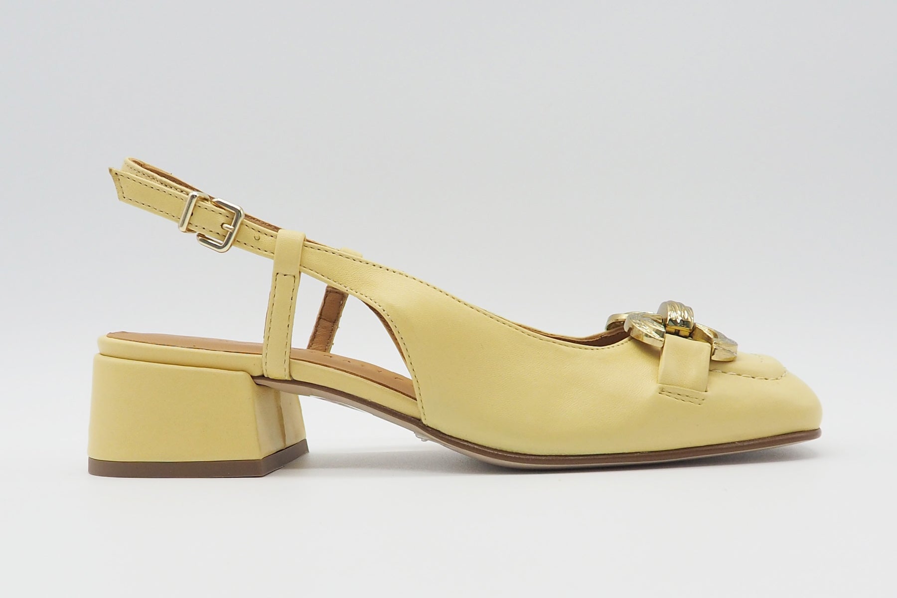 Damen Sling aus Glattleder in Gelb - Absatz 5cm Damen Pumps & Slings Pedro Miralles