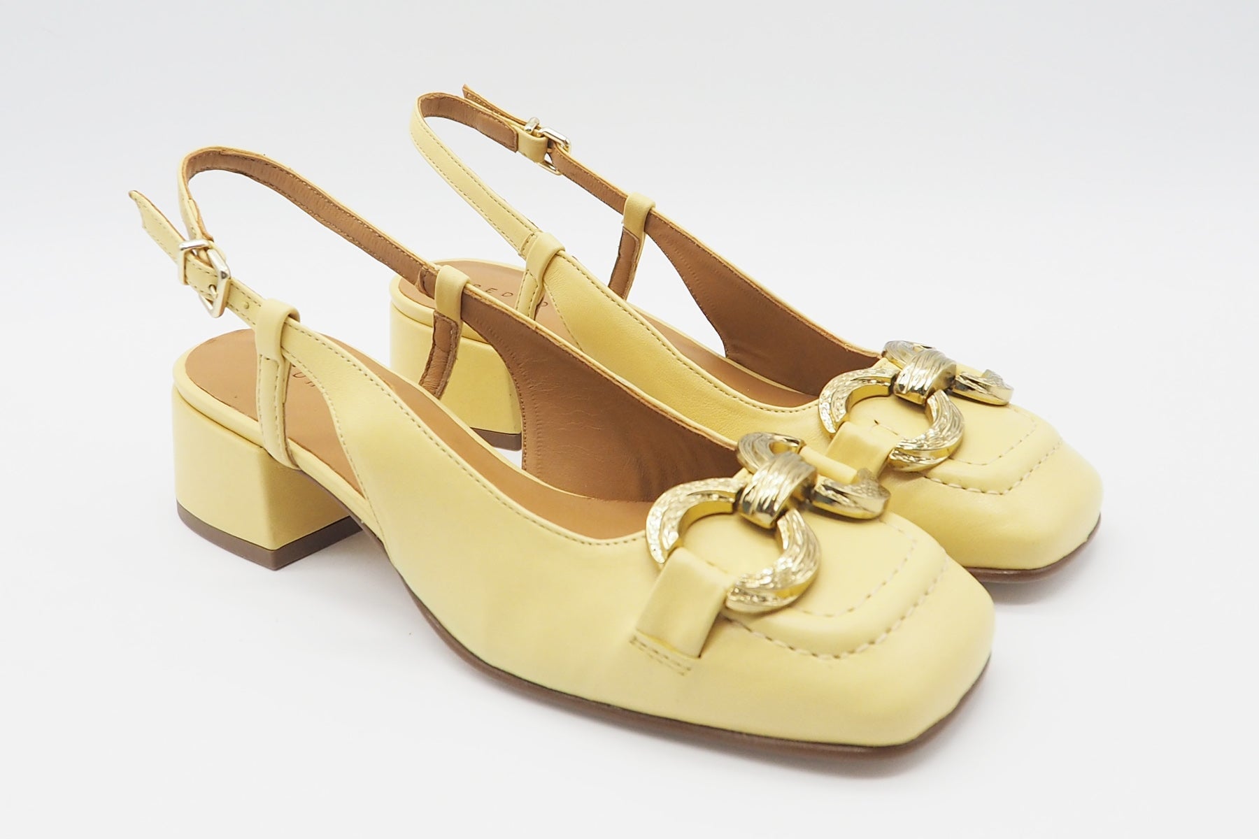 Damen Sling aus Glattleder in Gelb - Absatz 5cm Damen Pumps & Slings Pedro Miralles