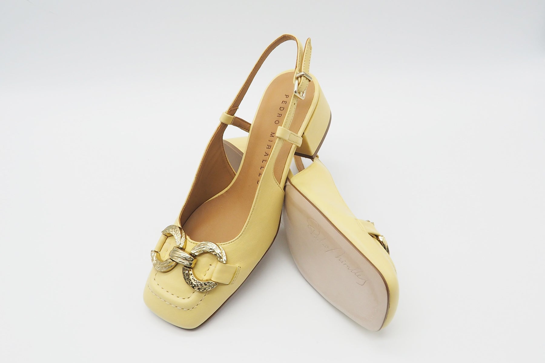 Damen Sling aus Glattleder in Gelb - Absatz 5cm Damen Pumps & Slings Pedro Miralles
