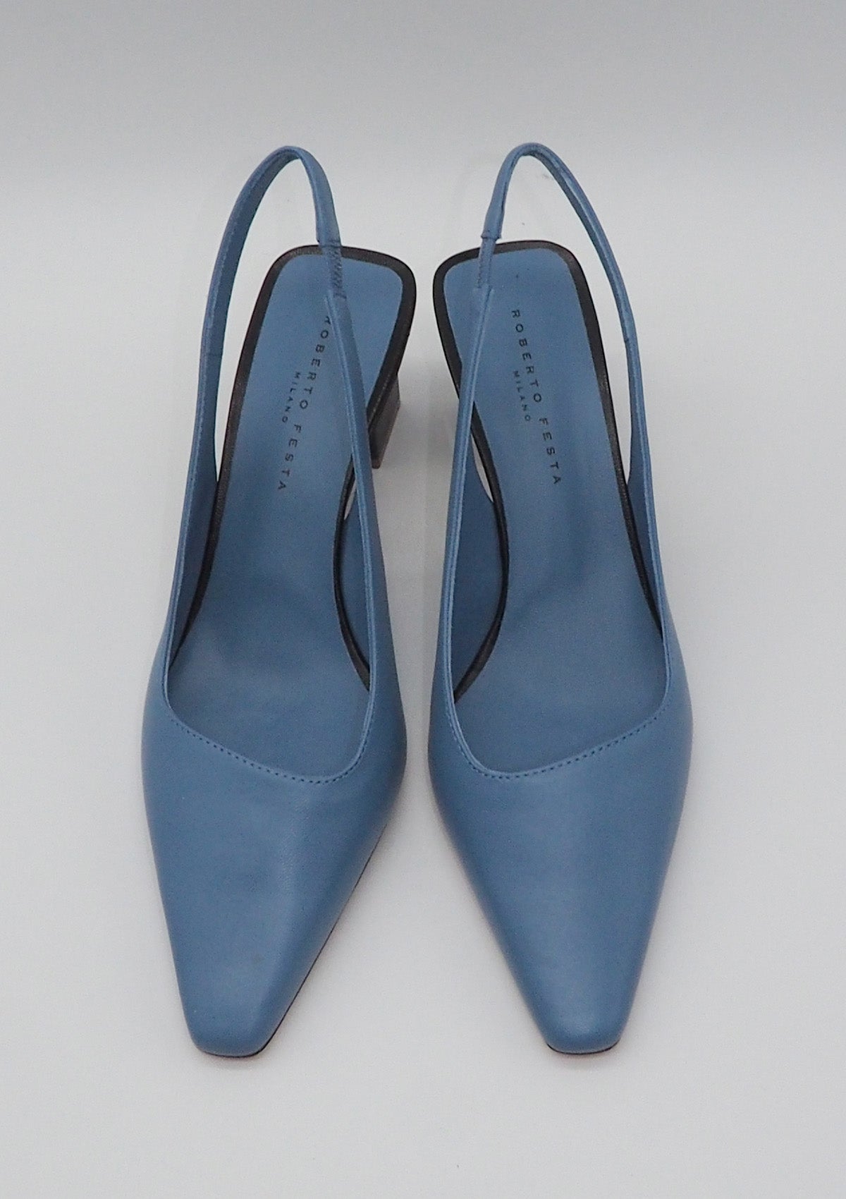 Damen Sling aus Glattleder in Mittelblau Damen Pumps & Slings Roberto Festa