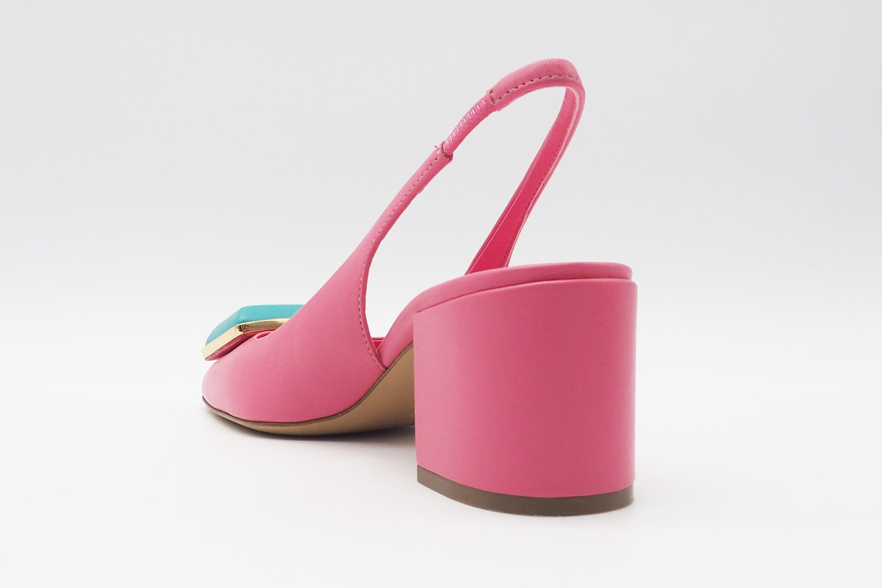 Damen Sling aus Glattleder in Pink mit Stein - Absatz 6,5cm - Gaby Damen Pumps & Slings Roberto Festa