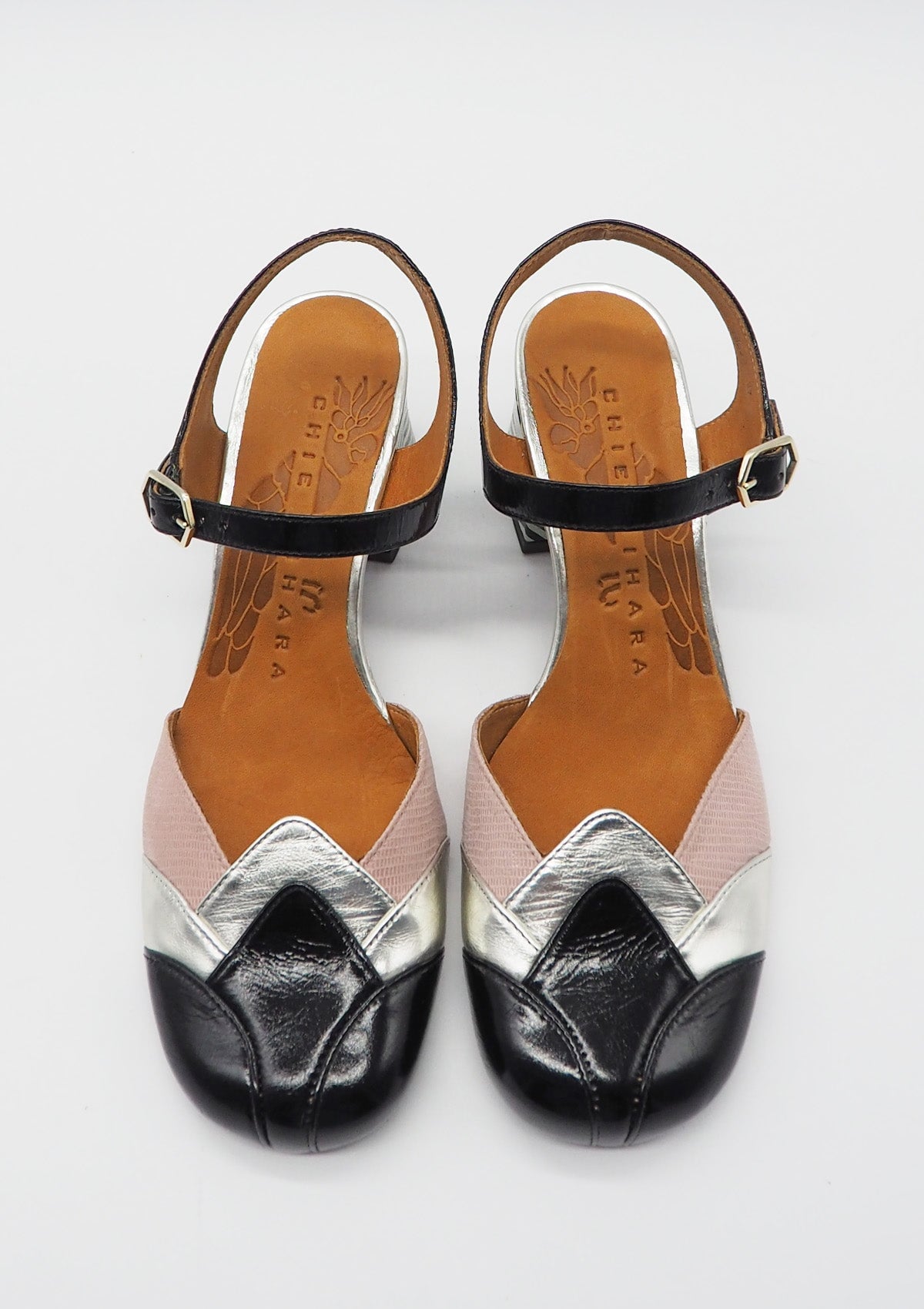 Damen Sling aus Lack-, Metalli- & geprägtes Leder in Schwarz, Silber, Rosé & Mutlicolor - Absatz 6cm Damen Pumps & Slings Chie Mihara