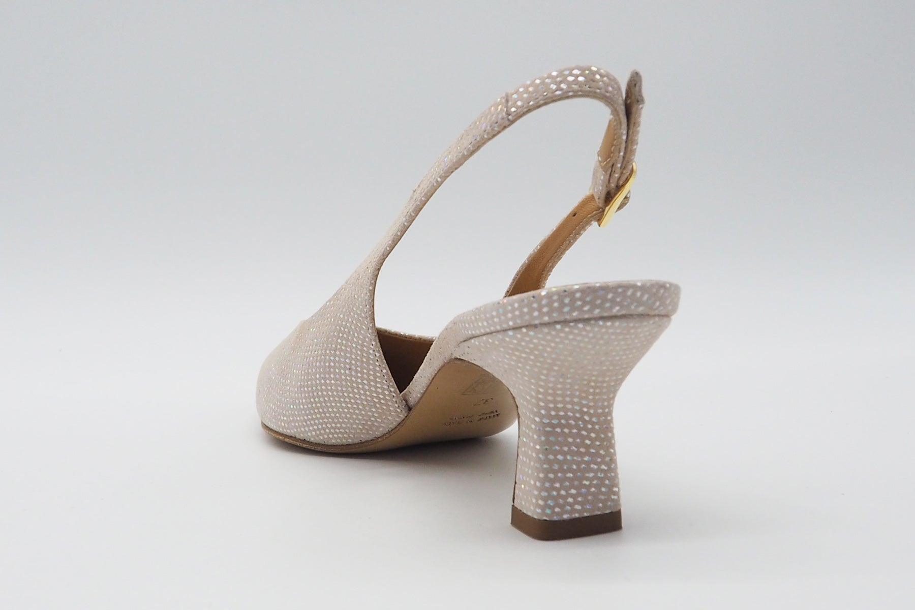 Damen Sling aus Nubukleder in Nude mit Glitter - Absatz 5,5cm Damen Pumps & Slings Karin