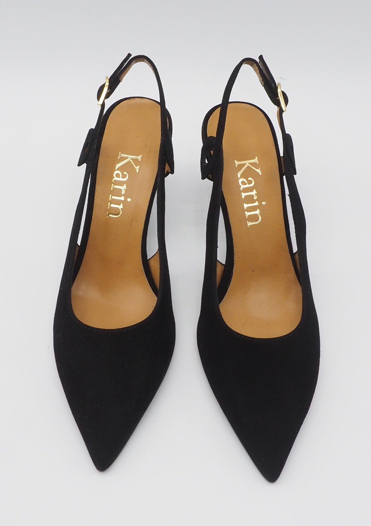 Damen Sling-Pumps aus Veloursleder in Schwarz Damen Pumps & Slings Karin