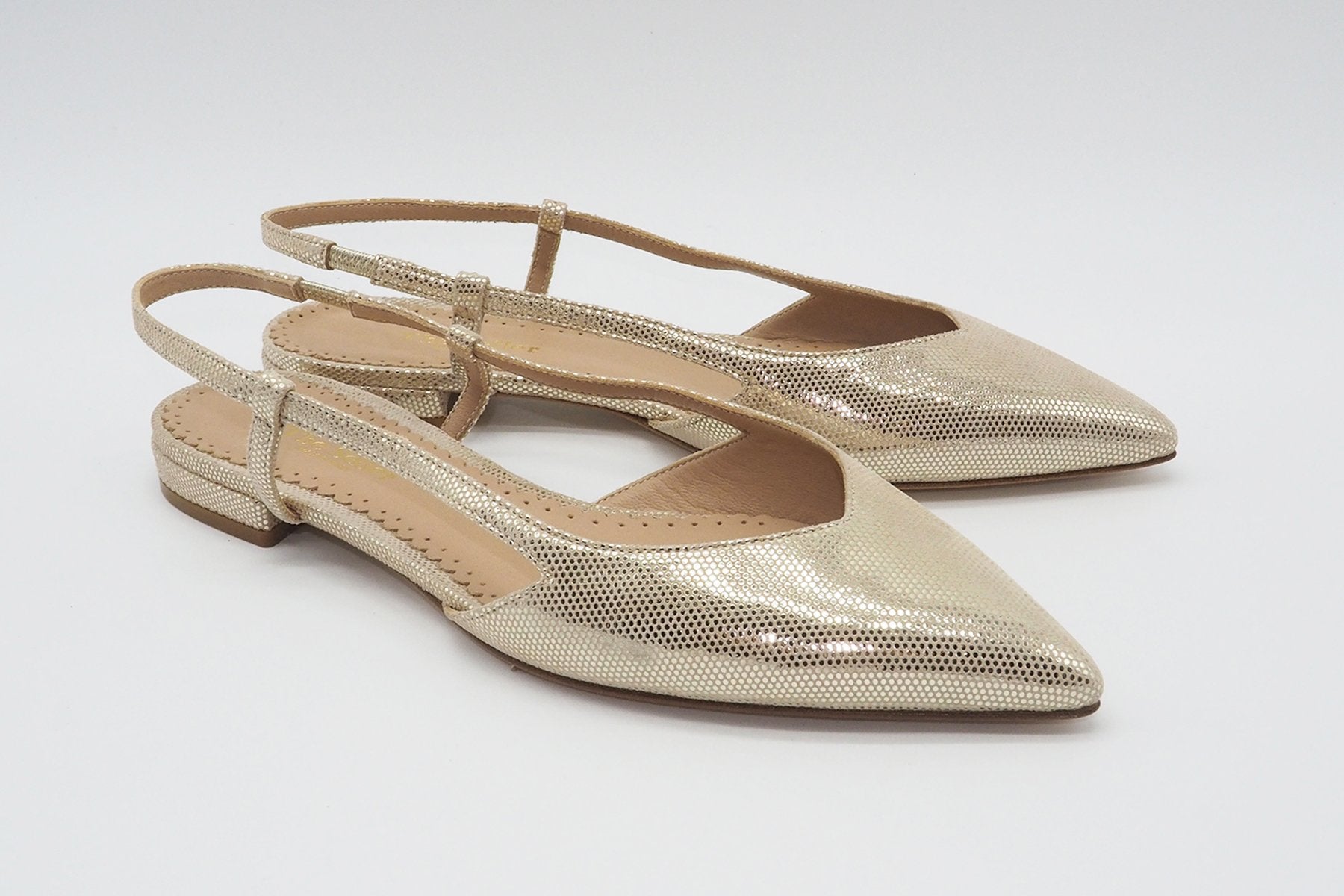 Damen Slingback in goldig schillerndem Leder Damen Pumps & Slings The Seller