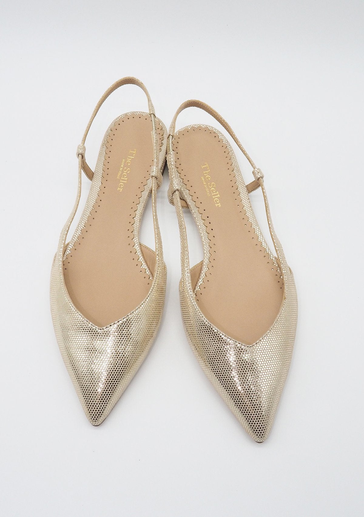 Damen Slingback in goldig schillerndem Leder Damen Pumps & Slings The Seller