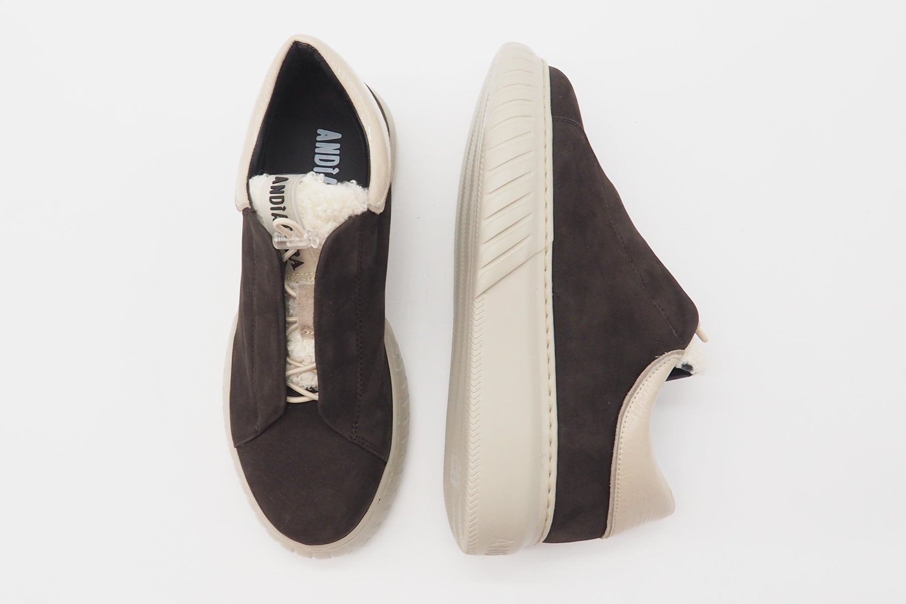 Damen Slip-On-Sneaker aus Nubukleder in Braun -Libi - Absatz 4,5cm Damen Sneaker Andia Fora