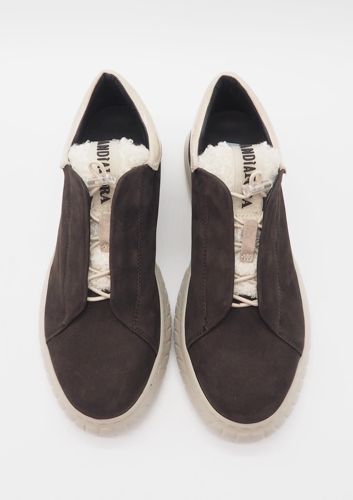 Damen Slip-On-Sneaker aus Nubukleder in Braun -Libi - Absatz 4,5cm Damen Sneaker Andia Fora