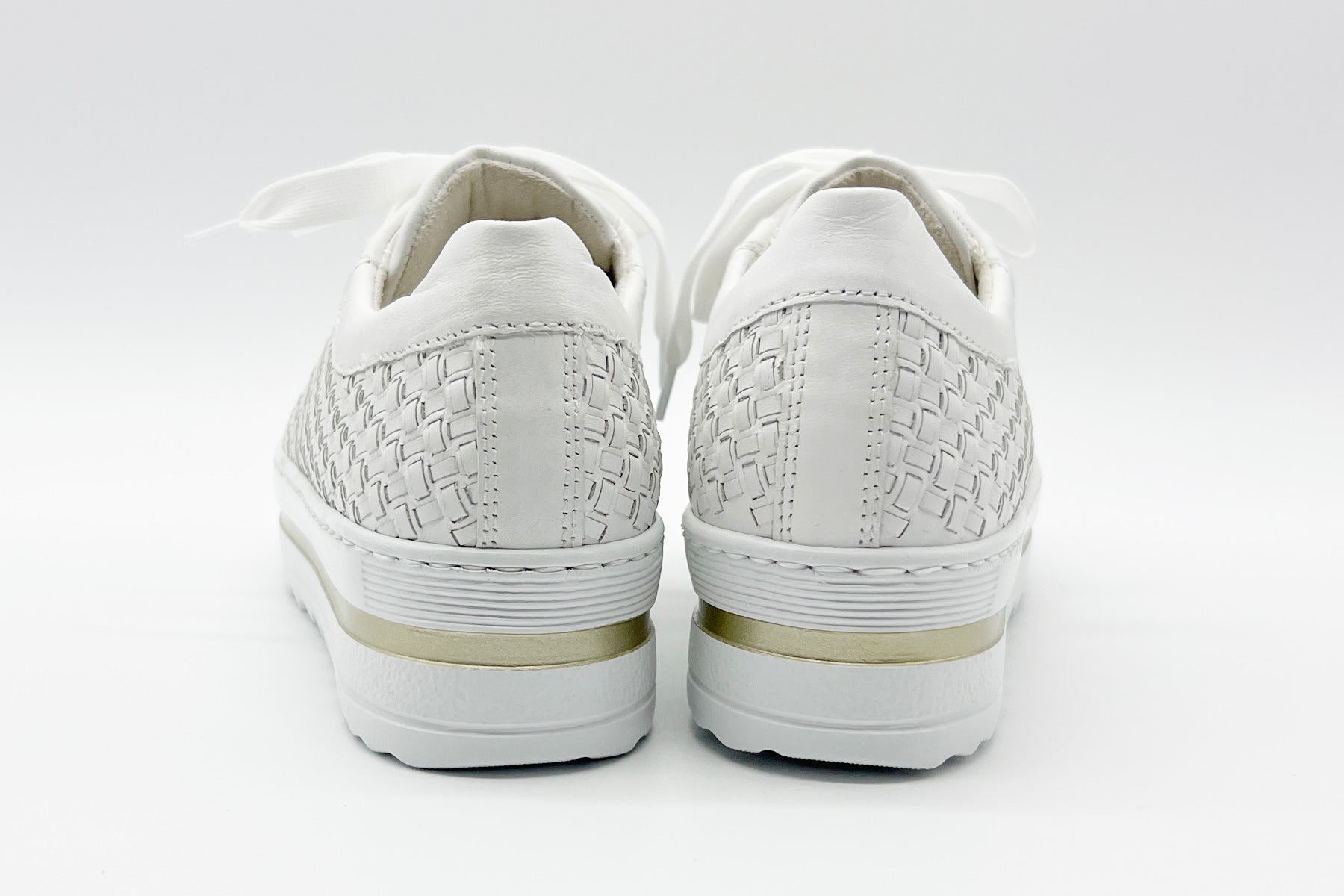 Damen Sneaker aus Leder & Metallicleder in Weiß & Gold Damen Sneakers Gabor