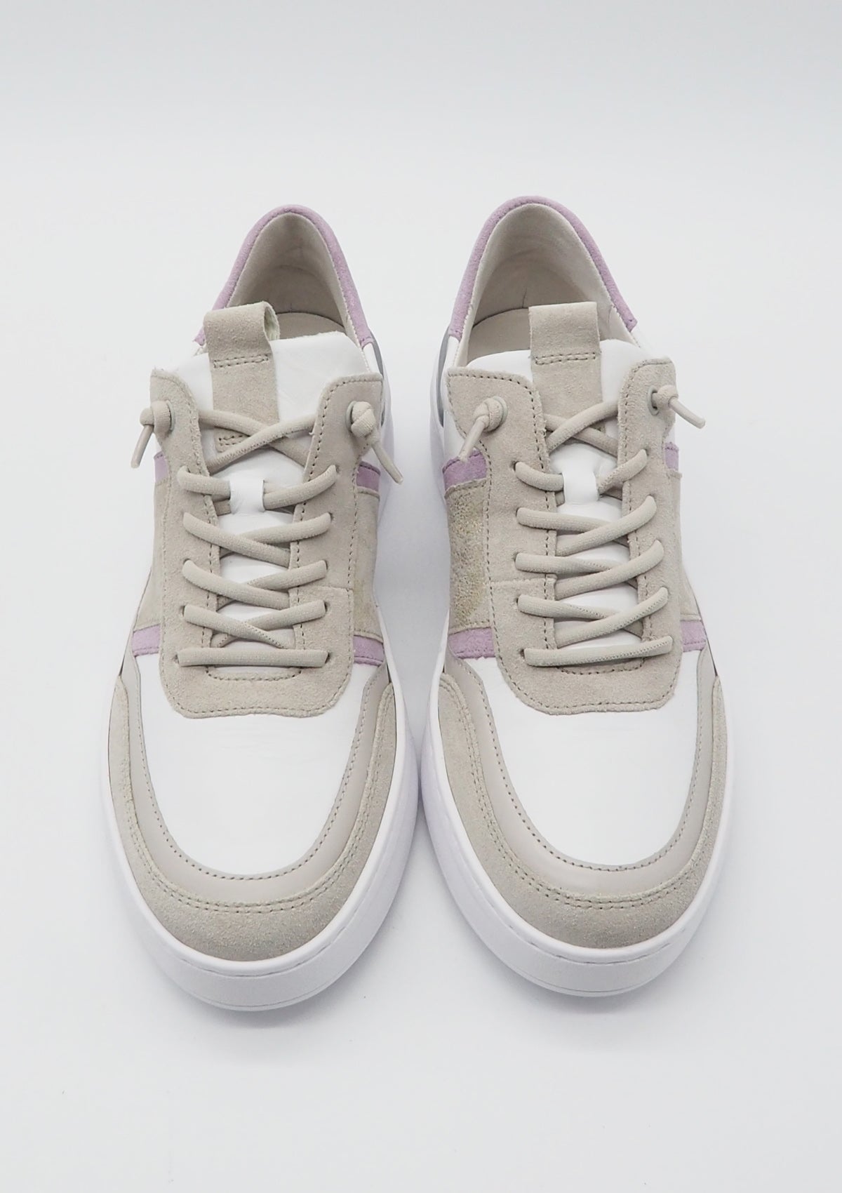 Damen Sneaker aus Leder & Veloursleder in Sand, Weiß & Lila Damen Sneaker Gabor
