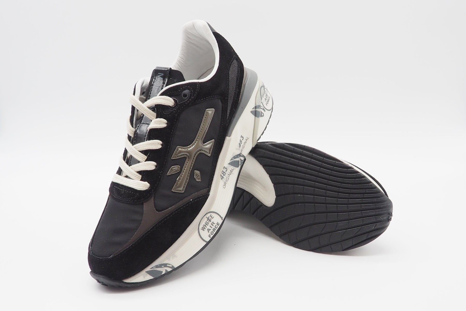 Damen Sneaker aus Nubukleder & Nylon in Schwarz Damen Sneaker Premiata