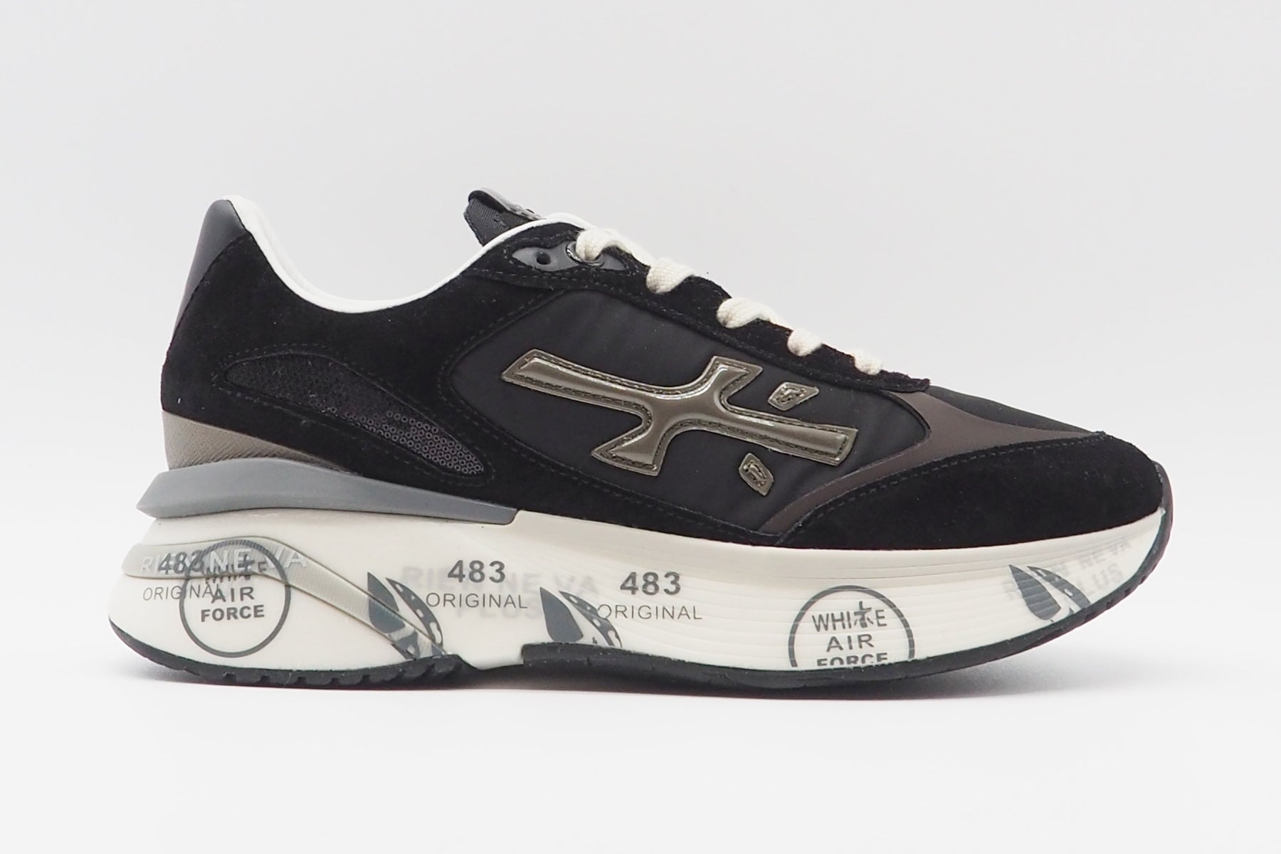 Damen Sneaker aus Nubukleder & Nylon in Schwarz Damen Sneaker Premiata