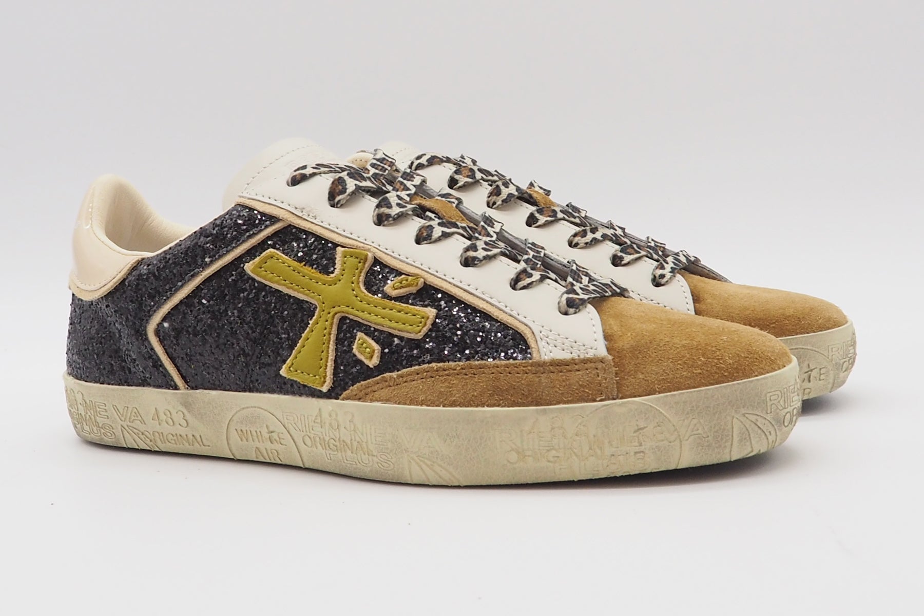 Damen Sneaker aus Veloursleder & Glitter in Braun Damen Sneaker Premiata