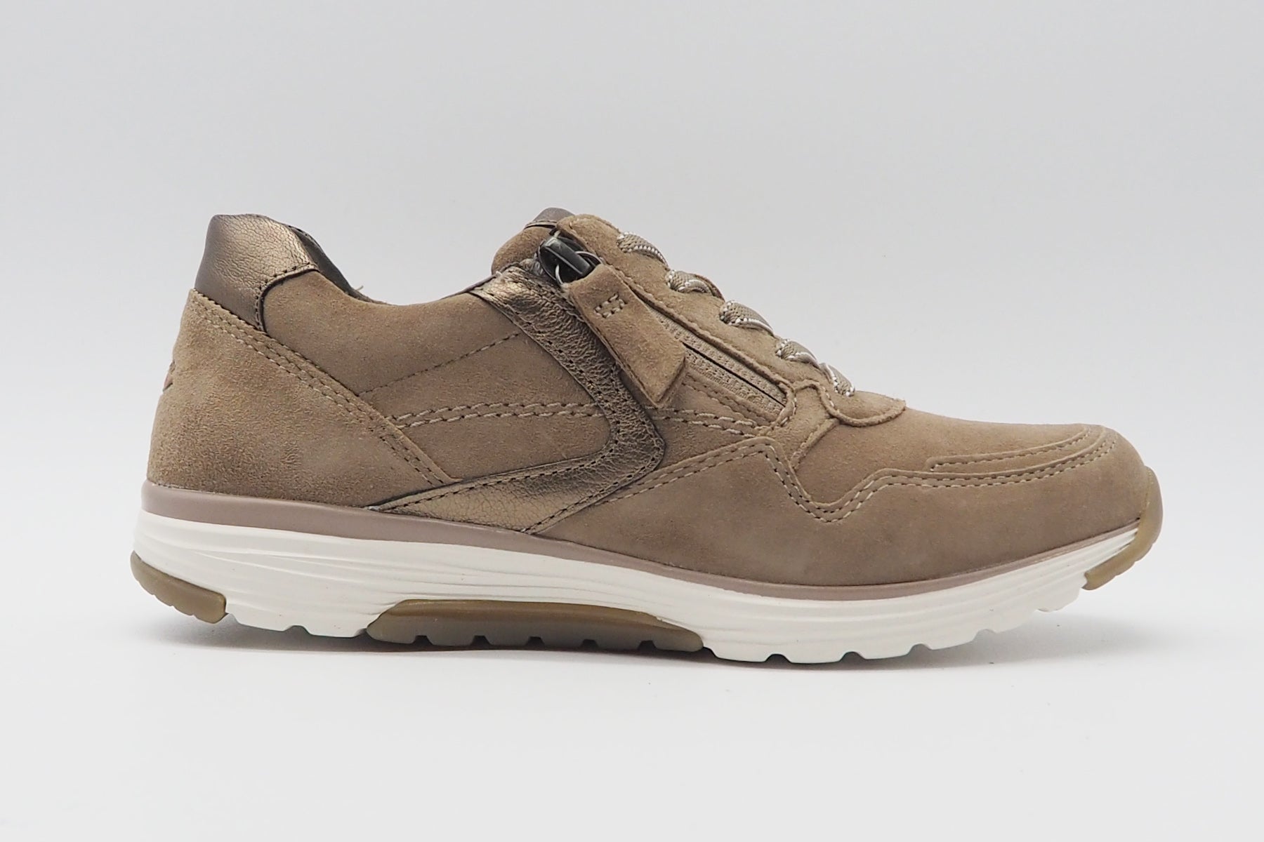 Damen Sneaker aus Veloursleder in Sabbia - Rolling Soft - Absatz 4cm Damen Sneaker Gabor