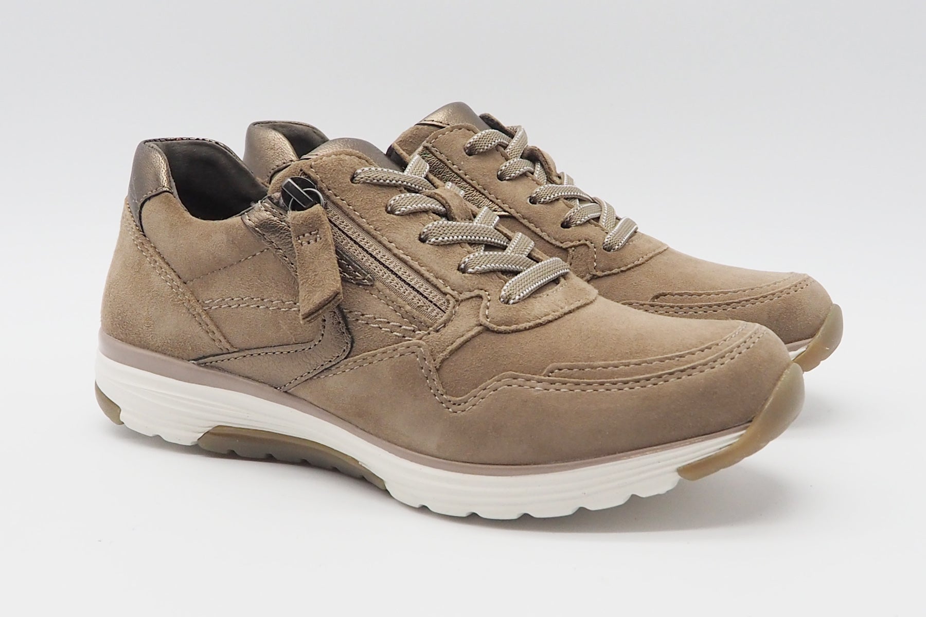 Damen Sneaker aus Veloursleder in Sabbia - Rolling Soft - Absatz 4cm Damen Sneaker Gabor