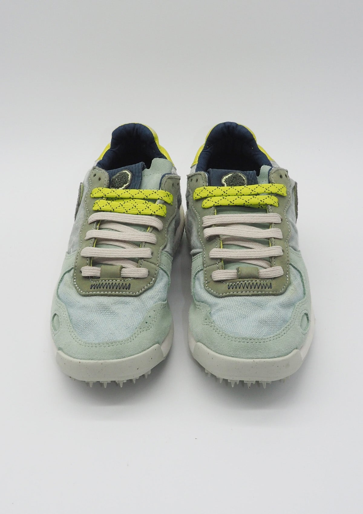 Damen Sneaker aus Veloursleder & Leinen in Floating Grey - Chacrona Linen Damen Sneaker Satorisan