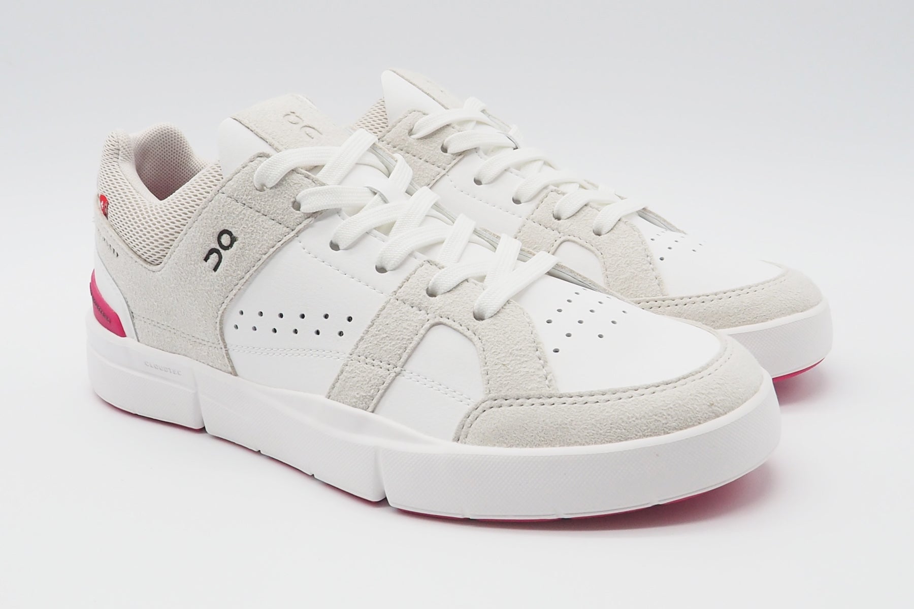 Damen Sneaker "THE ROGER Clubhouse" aus Leder & Veloursleder in Sand & Cerise Damen Sneaker On