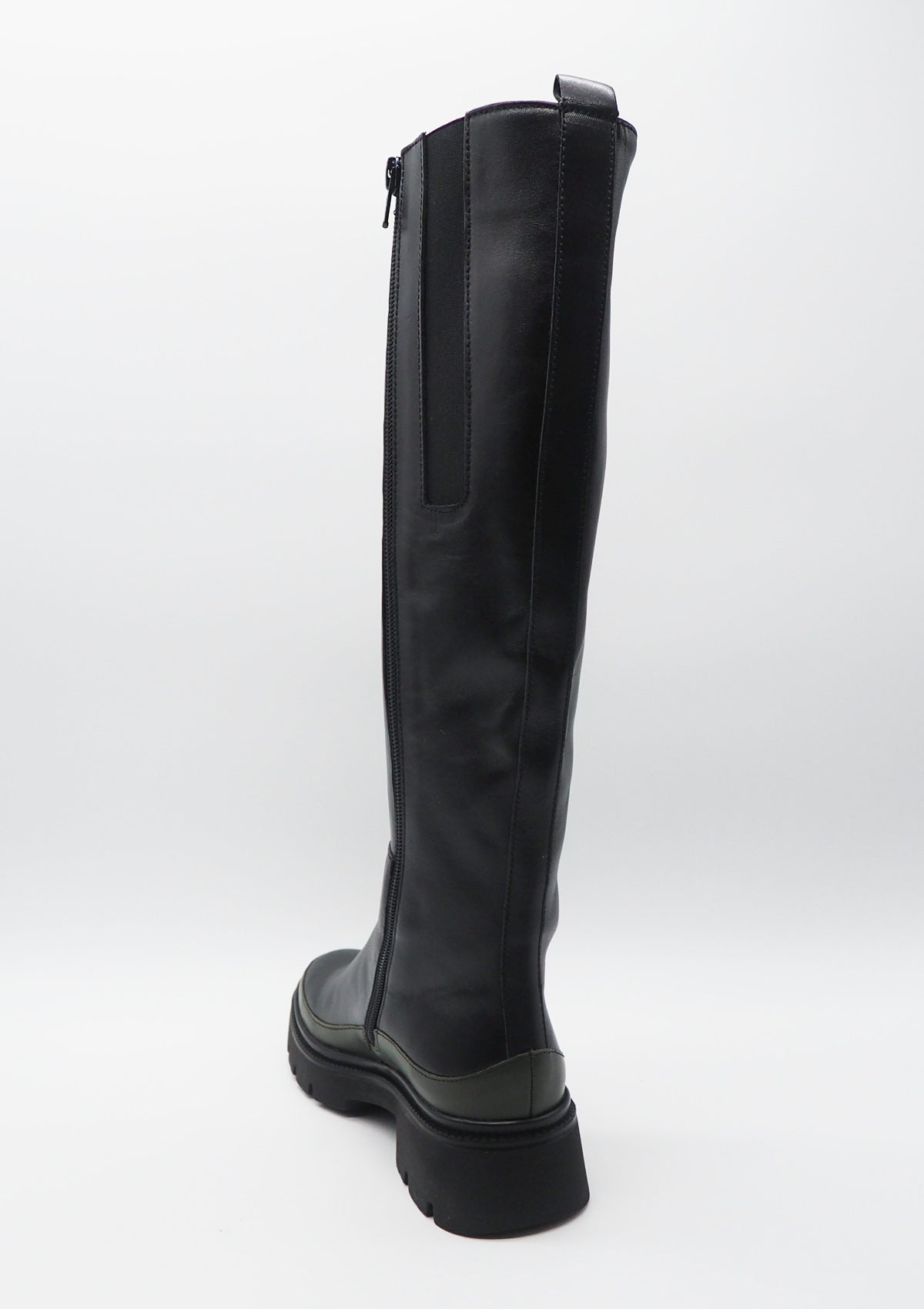 Damen Stiefel aus Gattleder in Schwarz & Olive - Absatz 5cm Damen Stiefel Gabor