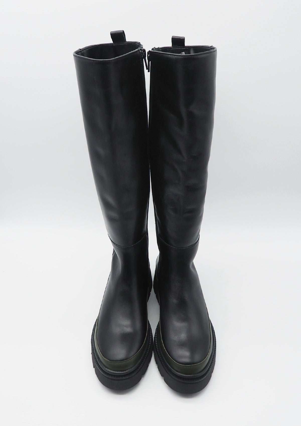 Damen Stiefel aus Gattleder in Schwarz & Olive - Absatz 5cm Damen Stiefel Gabor