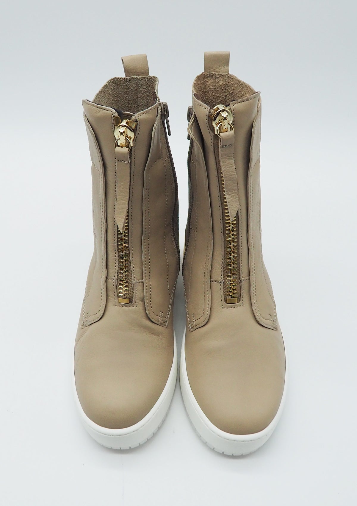 Damen Stiefelette aus Glattleder in Beige - Absatz 5cm Damen Stiefeletten Gabor