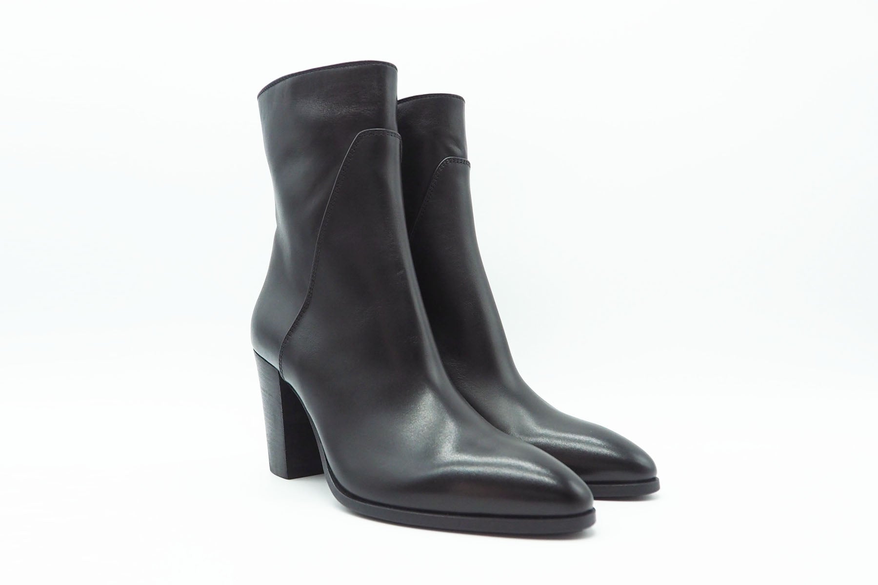 Damen Stiefelette aus Glattleder in Schwarz - Absatz 9cm Damen Stiefeletten Pantanetti