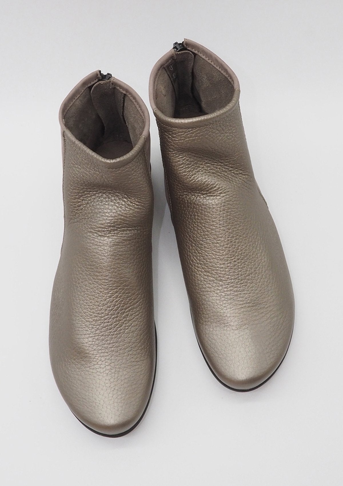 Damen Stiefelette aus Metalli- & Velourleder in Gold & Braun Damen Stiefeletten Arche