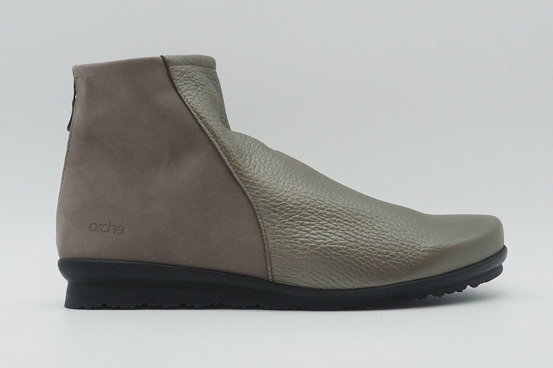 Damen Stiefelette aus Metalli- & Velourleder in Gold & Braun Damen Stiefeletten Arche