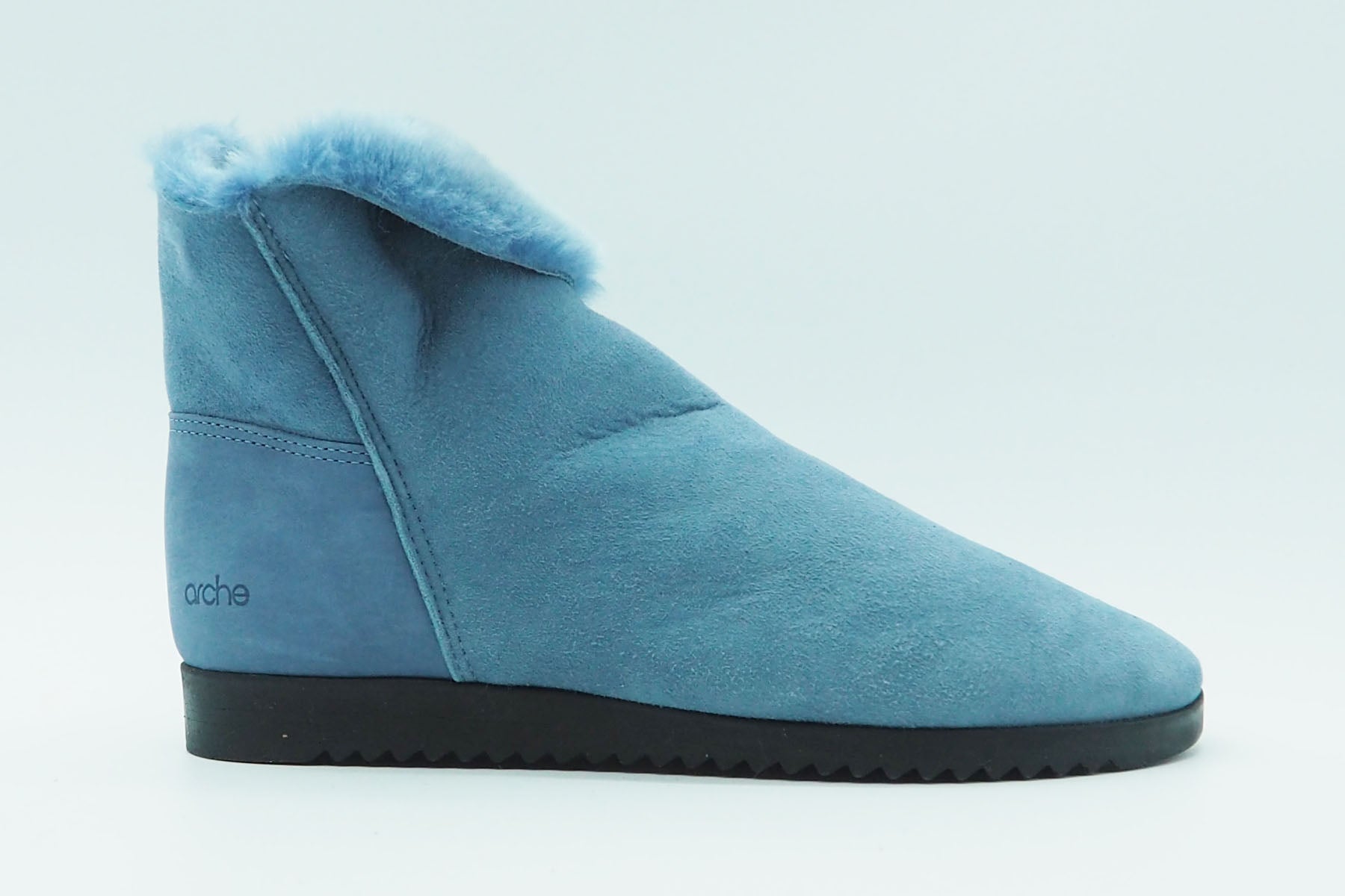 Damen Stiefelette "Baosha" aus Nubukleder & Innenfutter aus Lammfell in Hellblau - zum Reinschlüpfen Damen Stiefeletten Arche