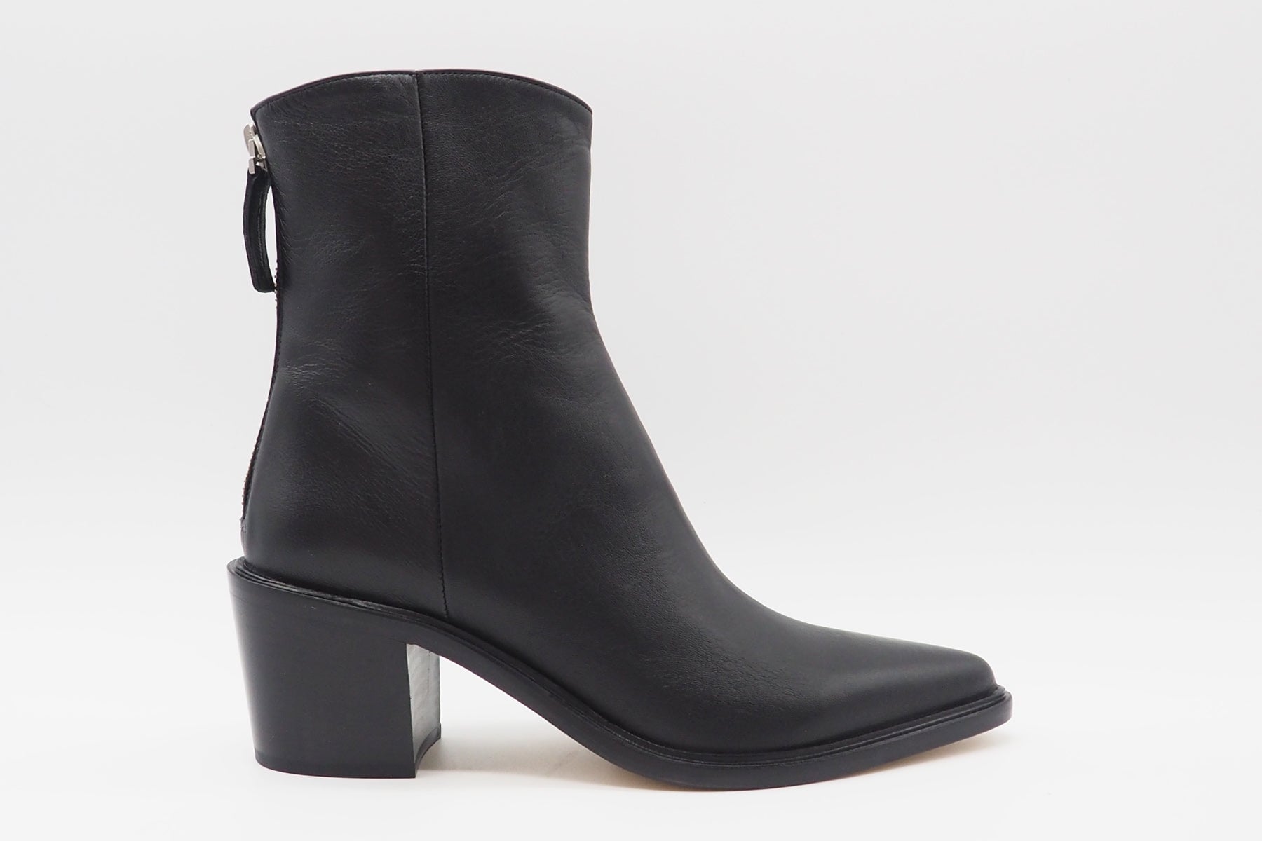 Damen Stiefelette mit Absatz aus Glattleder in Schwarz - Absatz 6cm Damen Stiefeletten Pomme D'or