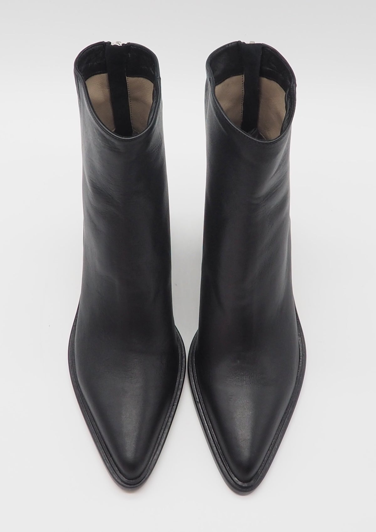 Damen Stiefelette mit Absatz aus Glattleder in Schwarz - Absatz 6cm Damen Stiefeletten Pomme D'or