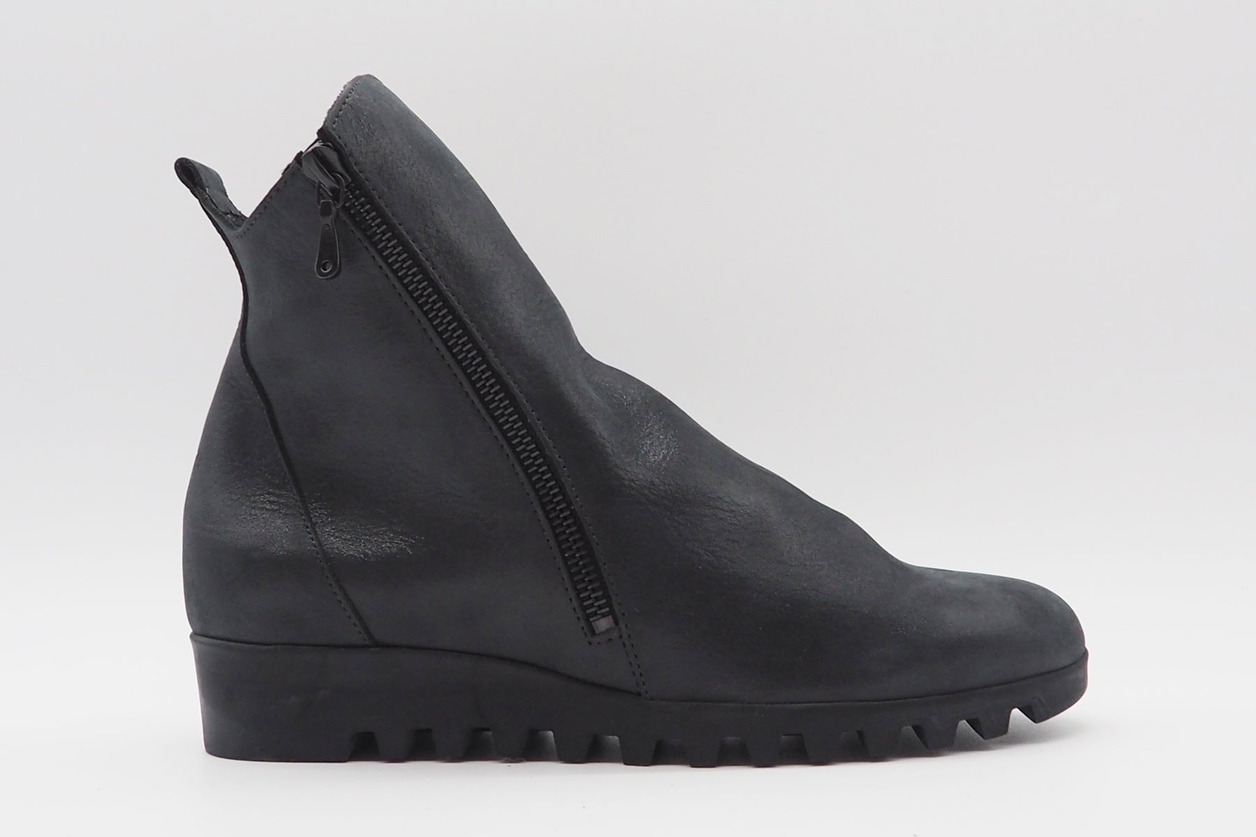 Damen Stiefelette mit Absatz aus Nubukleder in Anthrazit - Absatz 3cm Damen Stiefeletten Arche