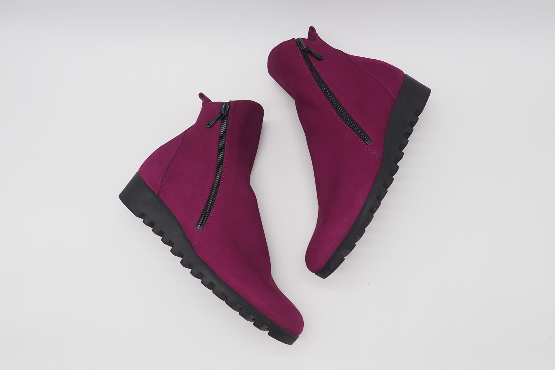Damen Stiefelette mit Absatz aus Nubukleder in Purple - Absatz 3cm Damen Stiefeletten Arche