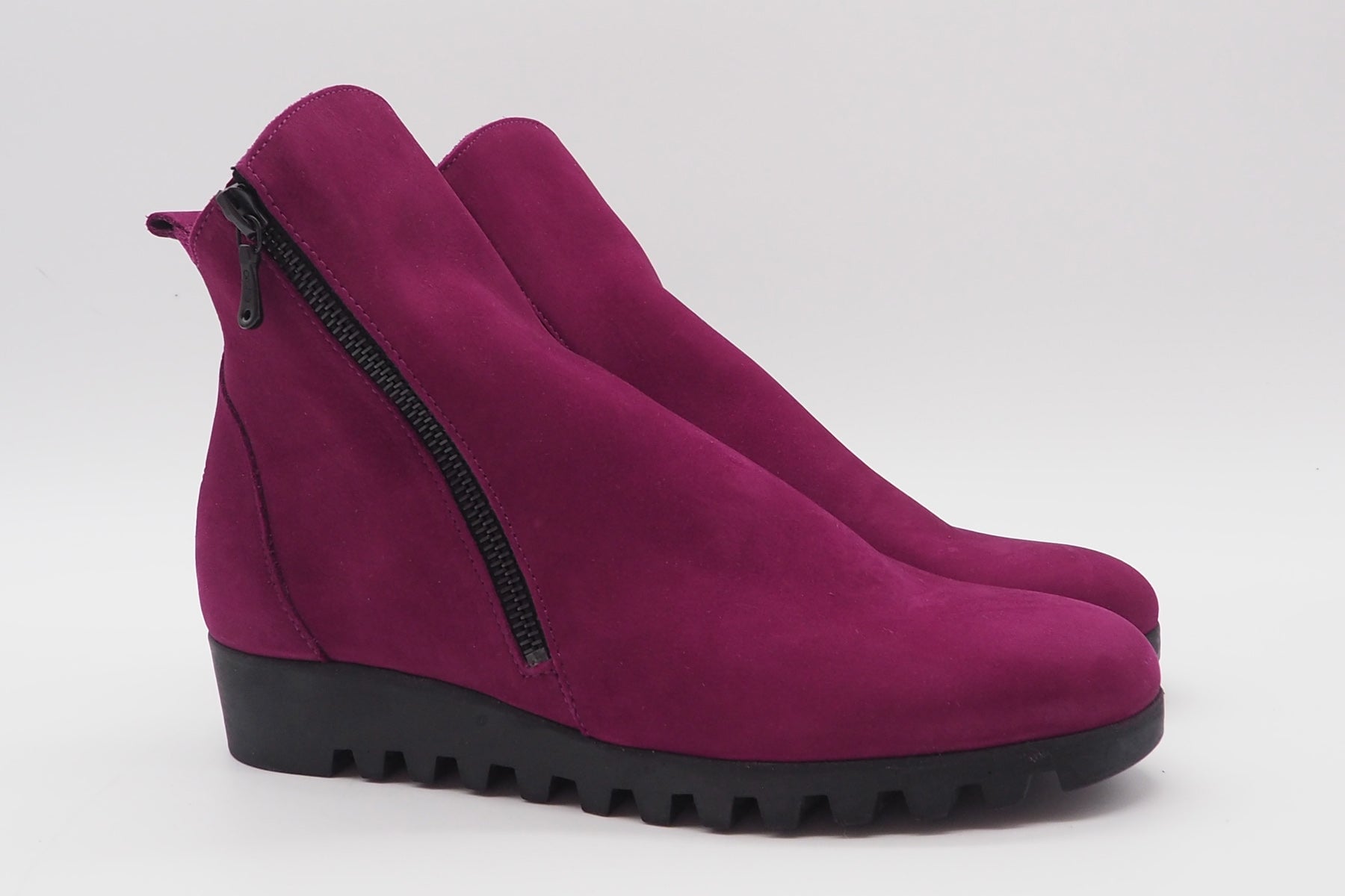 Damen Stiefelette mit Absatz aus Nubukleder in Purple - Absatz 3cm Damen Stiefeletten Arche