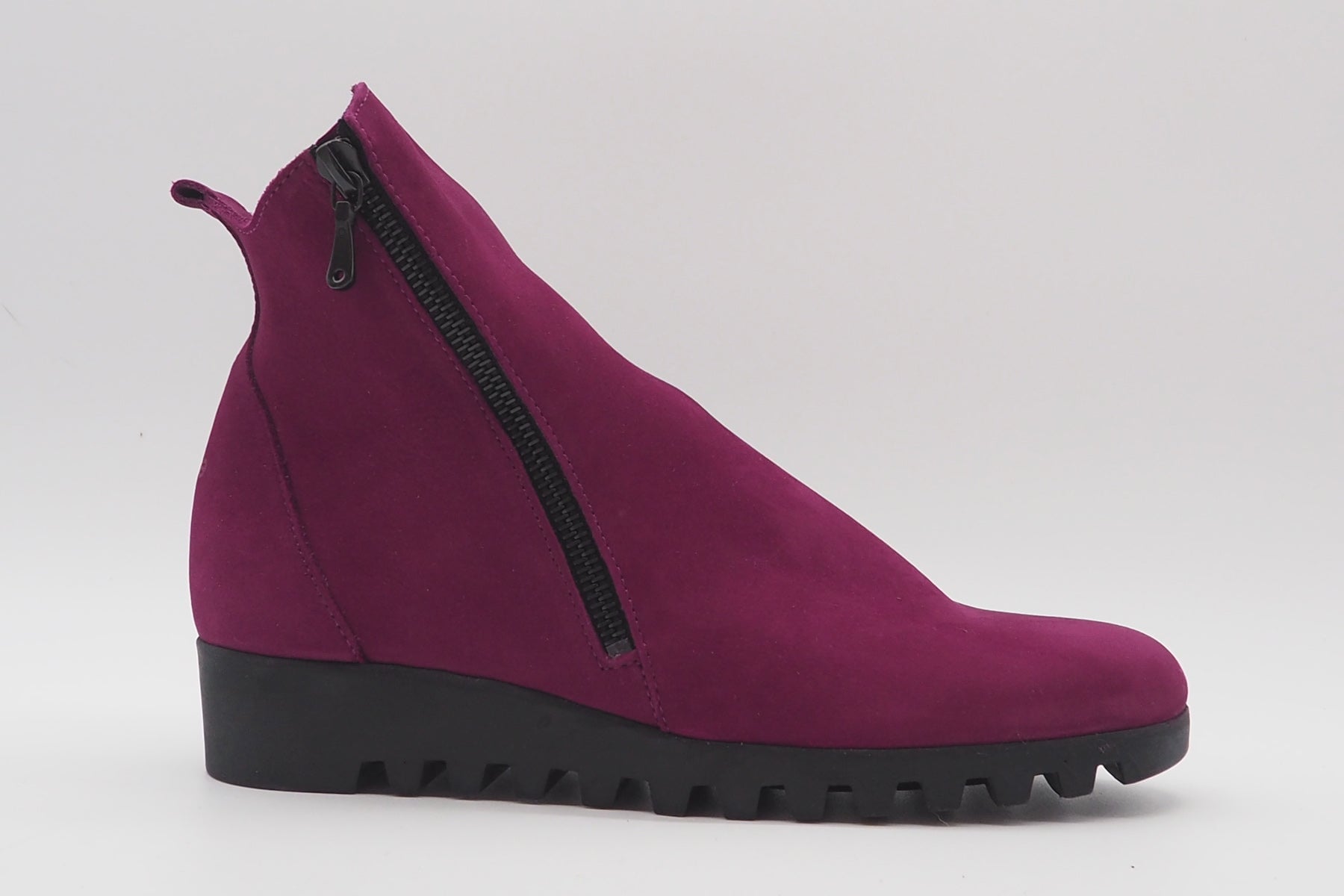Damen Stiefelette mit Absatz aus Nubukleder in Purple - Absatz 3cm Damen Stiefeletten Arche