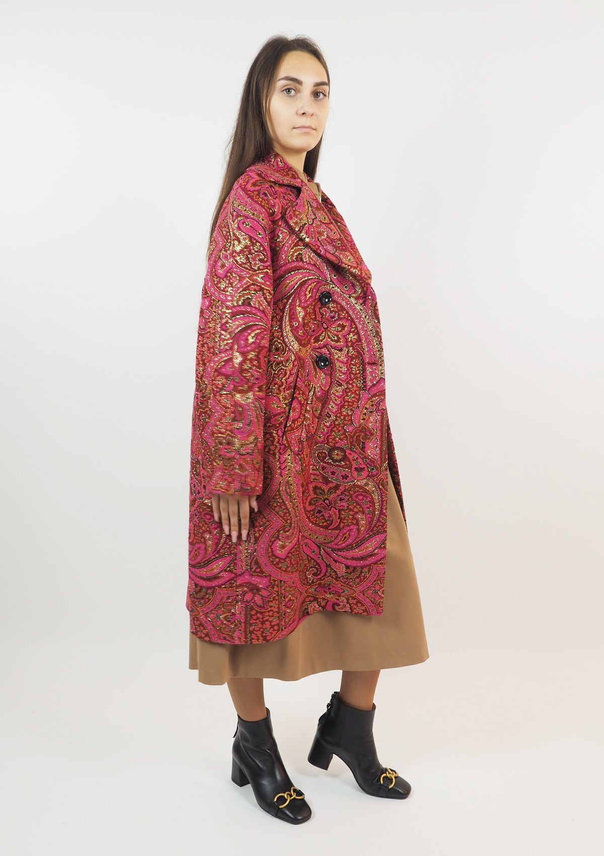 Damen Stiefelette mit Absatz & Goldspange aus Glattleder in Schwarz - Absatz 6cm Damen Stiefeletten Mara Bini