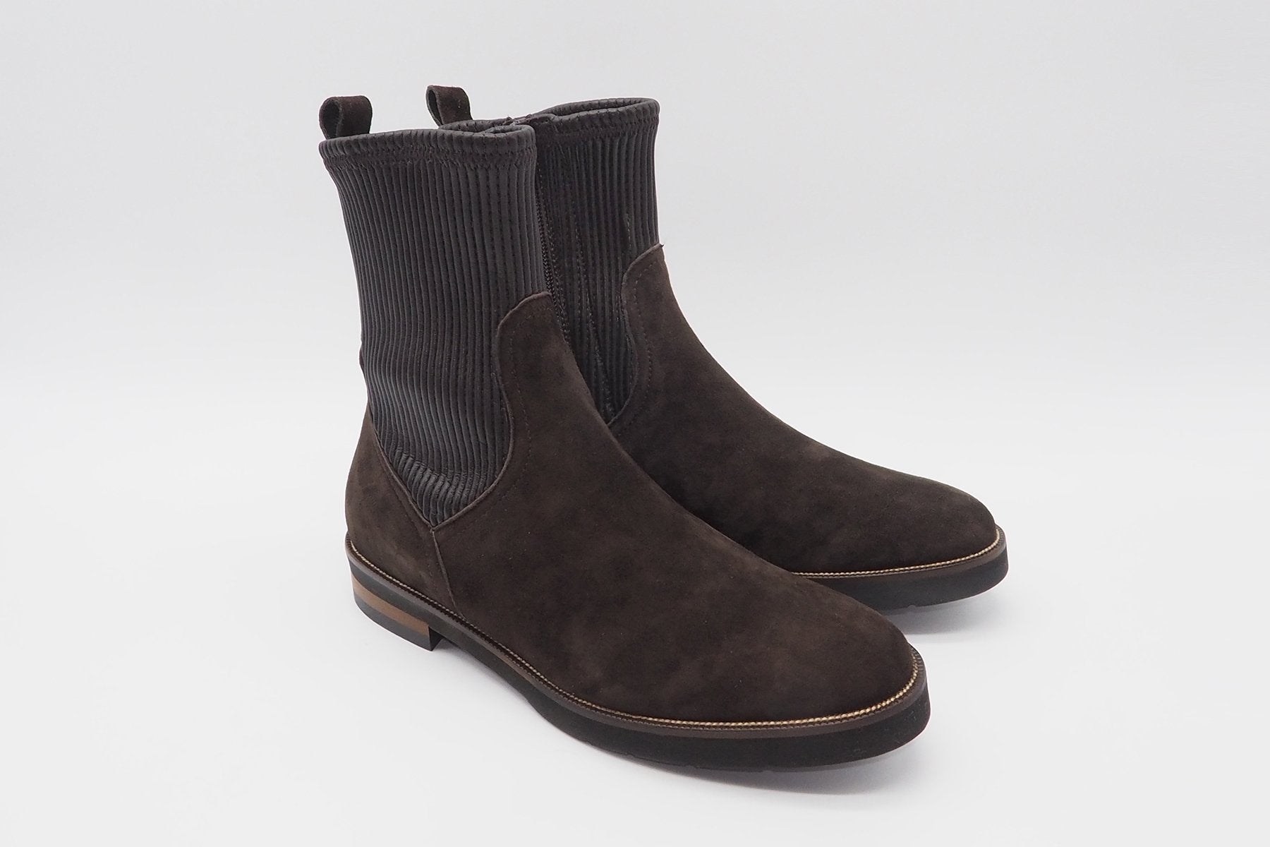 Damen Stiefeletten aus Veloursleder in Dunkelbraun Damen Stiefeletten Maripé