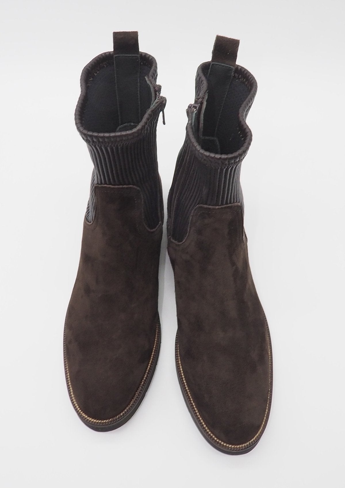 Damen Stiefeletten aus Veloursleder in Dunkelbraun Damen Stiefeletten Maripé