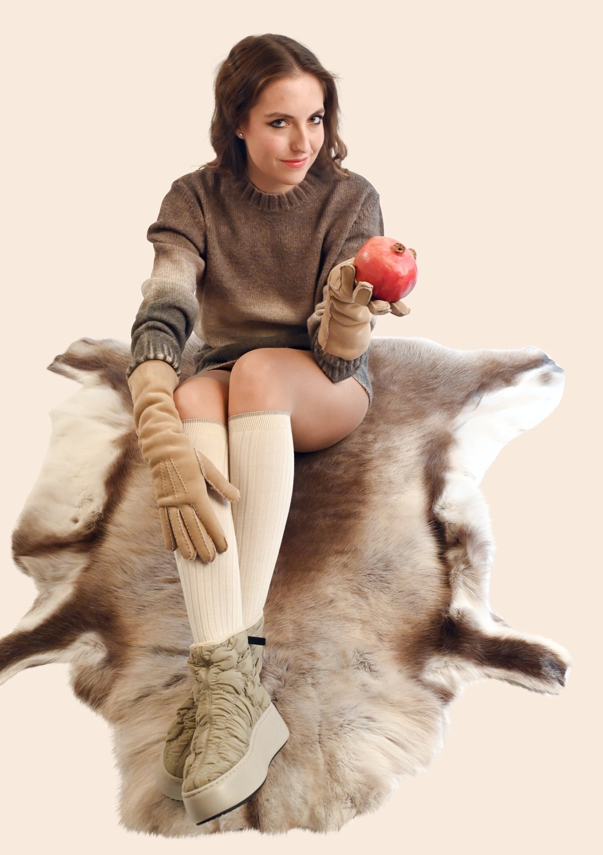 Degrade Herren Pullover aus Alpaca-Wolle, Wolle, Viskose & Acryl in Brauntönen - Alberto Herren Pullover Bellwood