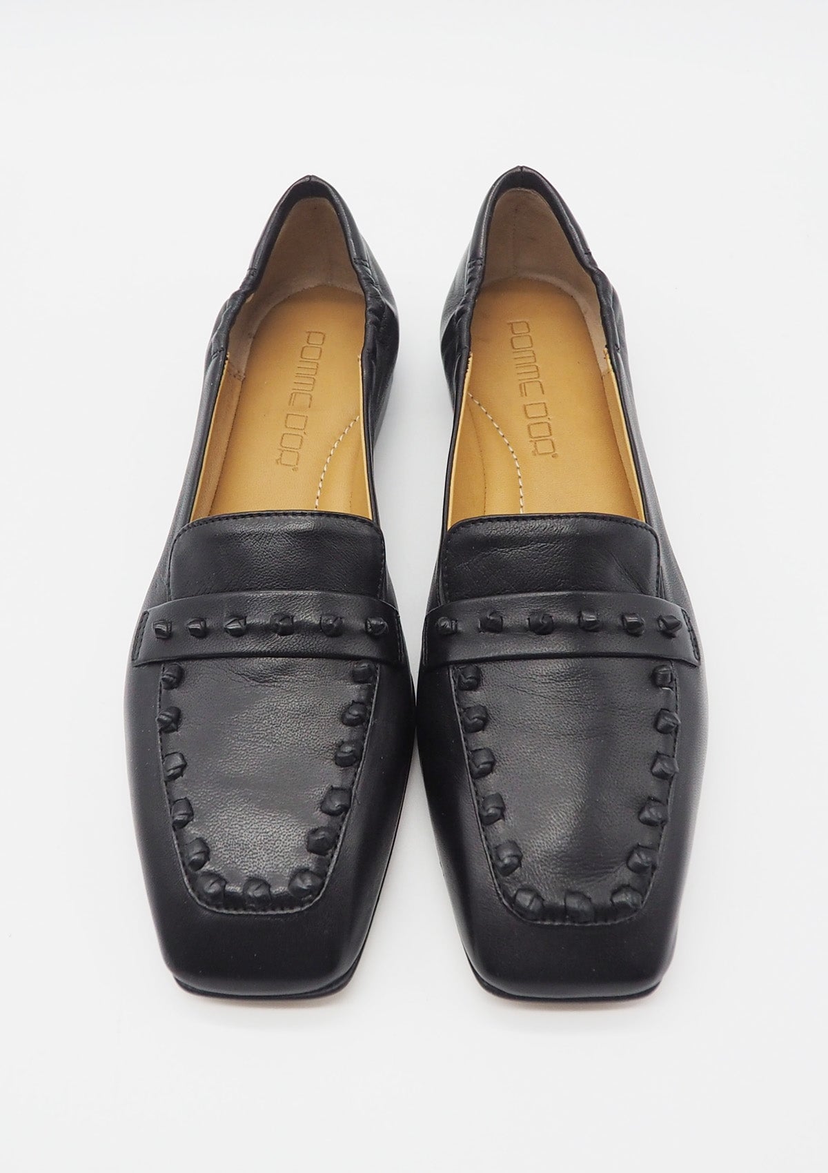 Edle Damen Ballerinas aus Glattleder in Schwarz Damen Ballerinas Pomme D'or