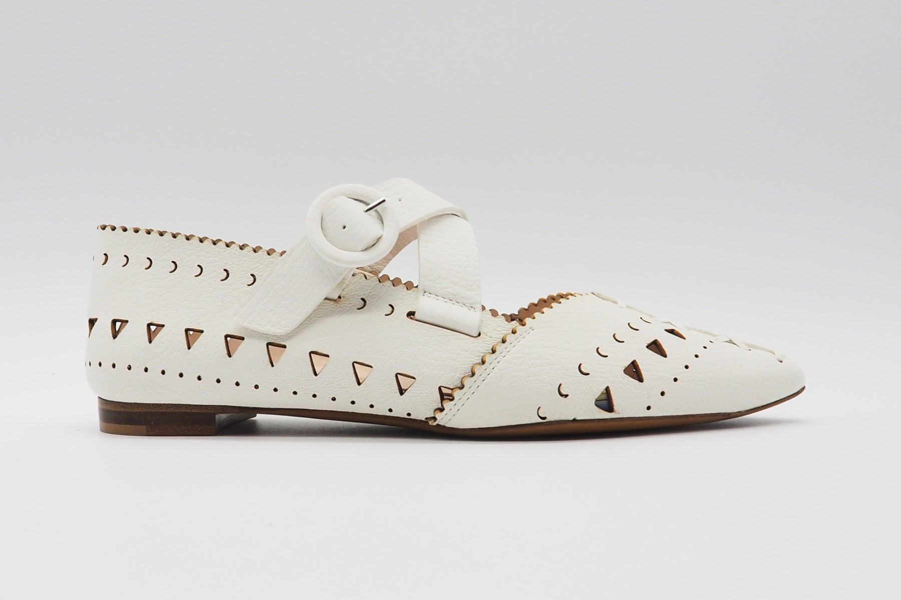 Edle Damen Ballerinas aus Glattleder in Weiß - Nagur Damen Ballerinas Fauzian Jeunesse