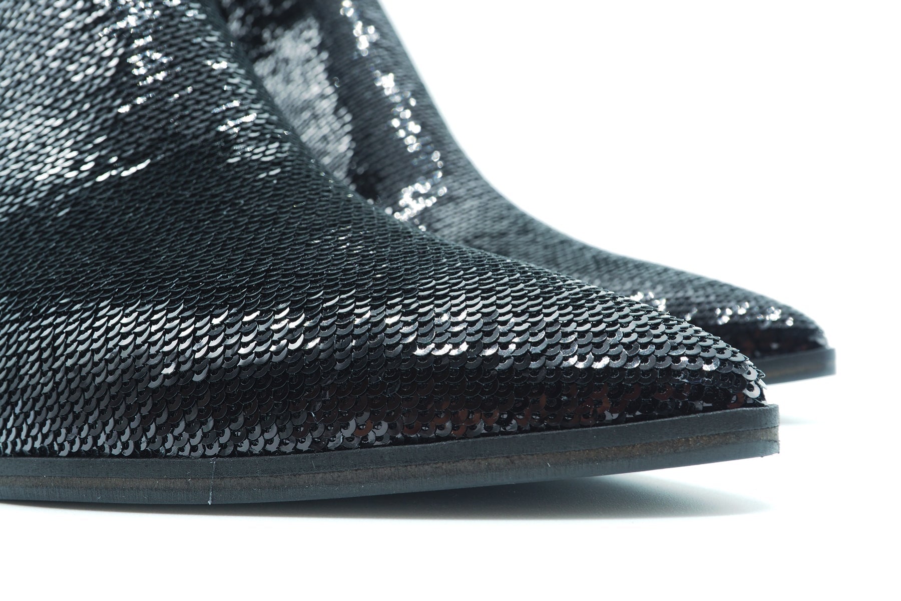 Edle Damen Chelsea-Stiefelette im Westernstil aus Pailletten in Schwarz - Dallas - Absatz 6,5cm Damen Stiefeletten Kennel & Schmenger