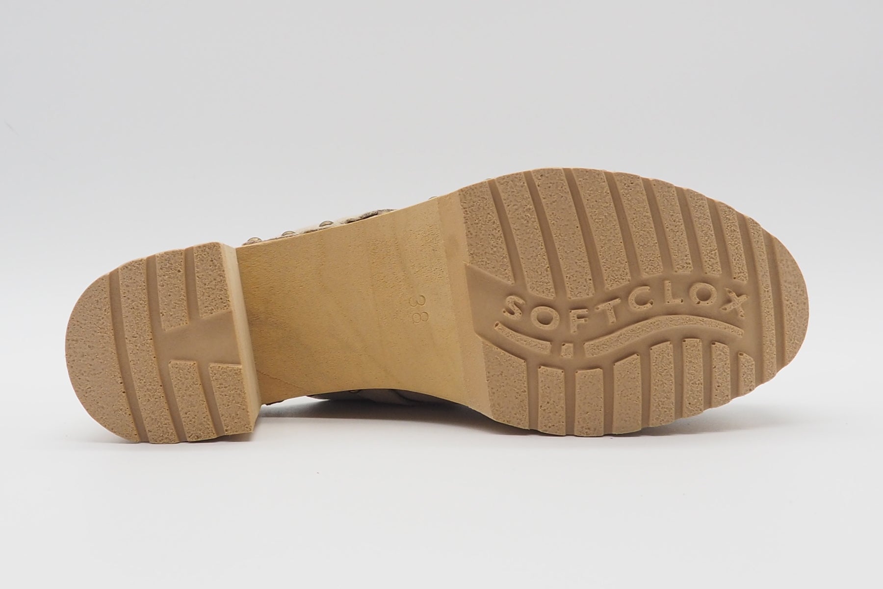 Edle Damen Pantoffel aus Veloursleder in Tope - Absatz 7cm - Henja - Clog Damen Mules & Sabots Softclox